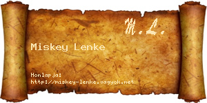 Miskey Lenke névjegykártya